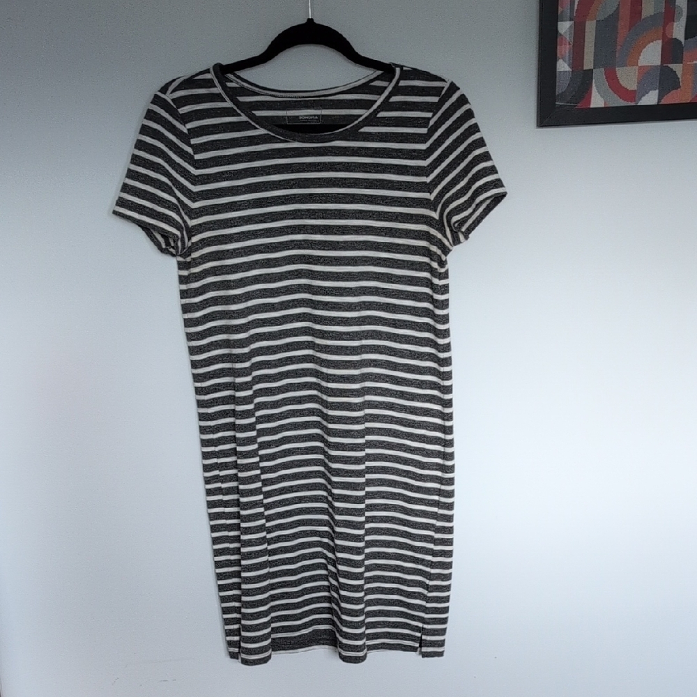 Sonoma Gray and White Striped Top